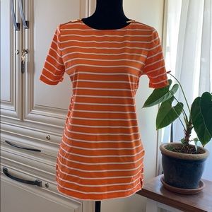 Michael kors orange and white striped shirt